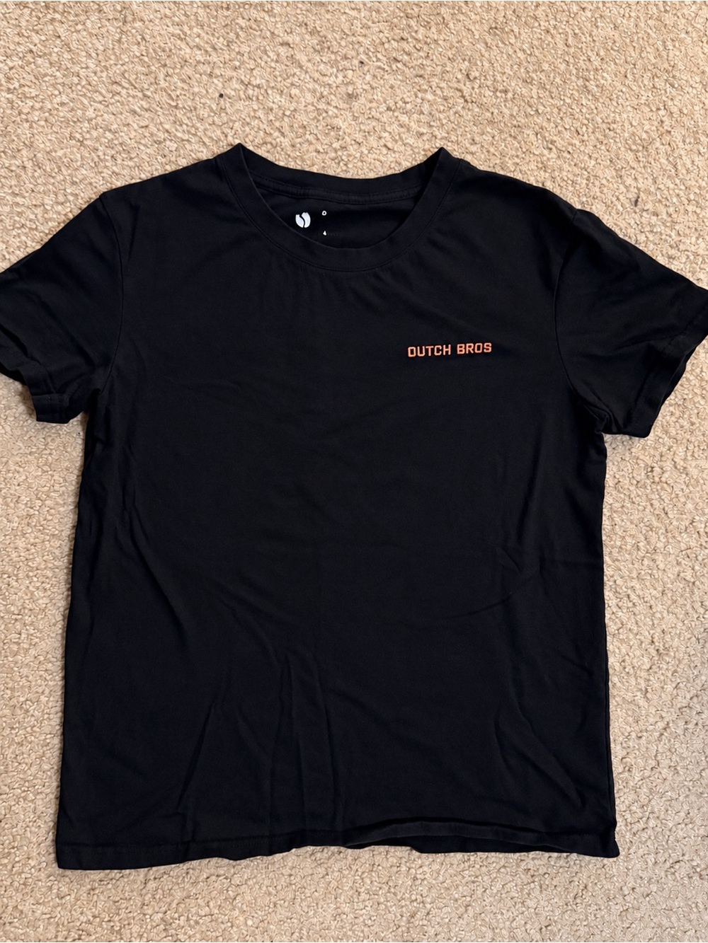 Dutch Bros Black Tee with Small Embroidered Logo